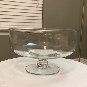 Pottery Barn Clear Glass Pedestal Bowl